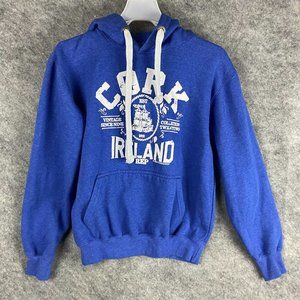 Irish Connexxion Dublin Hoodie Medium Pullover Men's Blue Drawstring Cotton